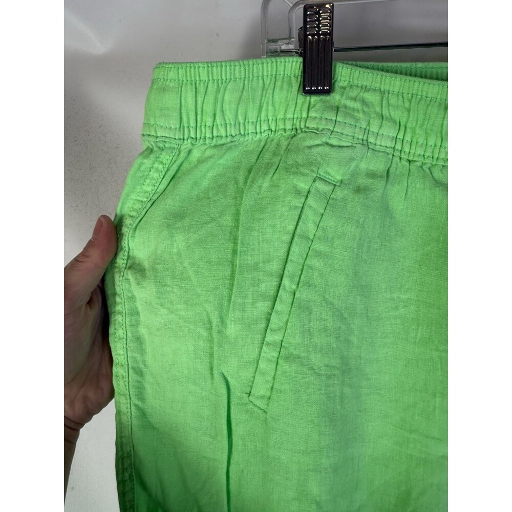 New Lilly Pulitzer Taron Linen Pull on Pants Lime Zest Green - Picture 3 of 8